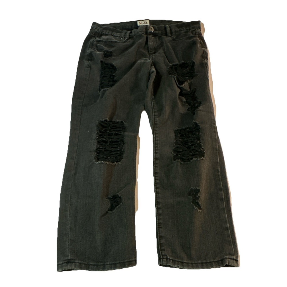 Mudd Destructed Black‎ Super Soft Denim Jeans Juniors Size 13